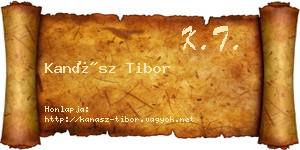 Kanász Tibor névjegykártya
