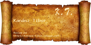 Kanász Tibor névjegykártya
